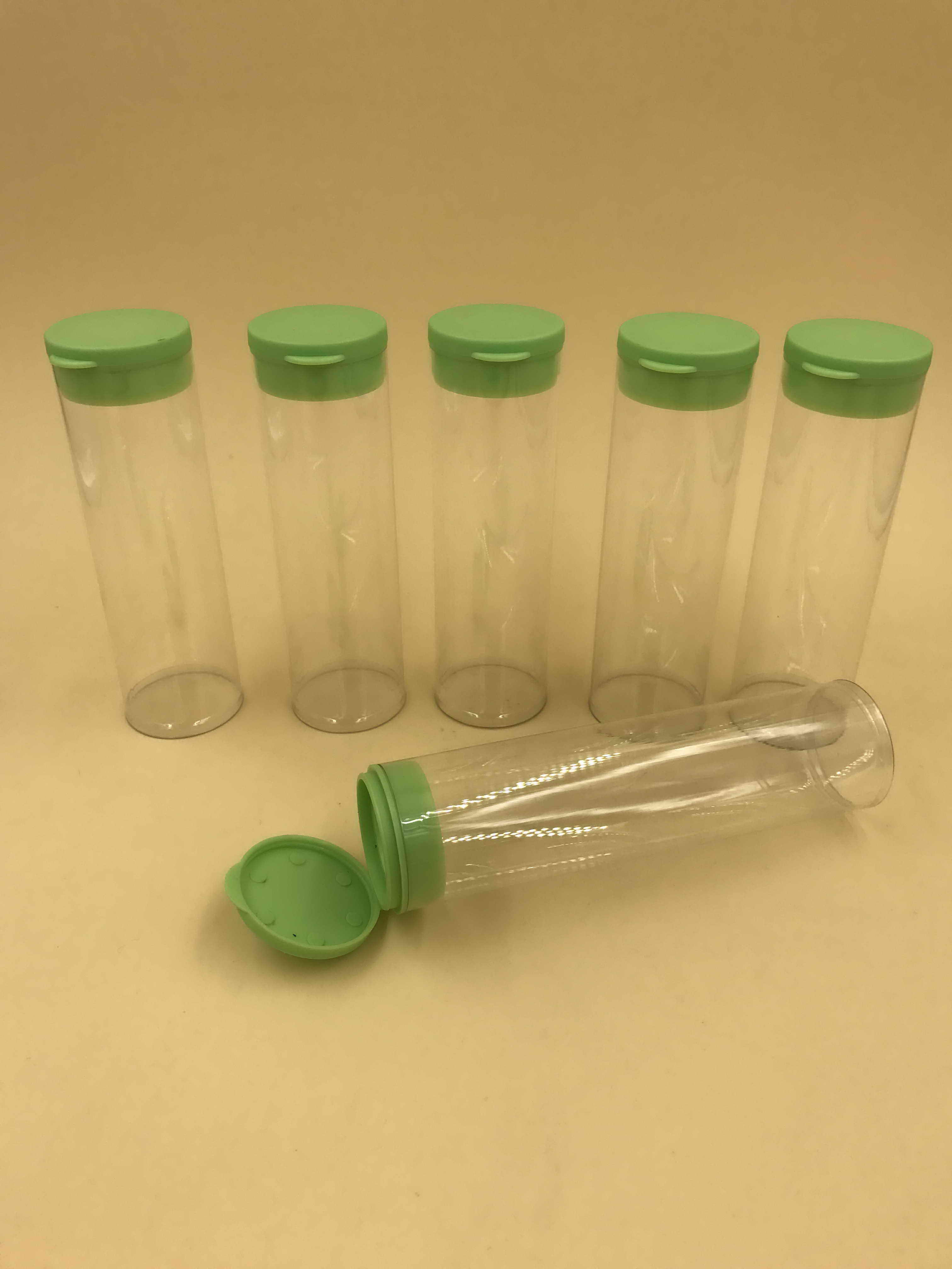 clear plastic container with flip top plugs,clear plastic tubes,petg